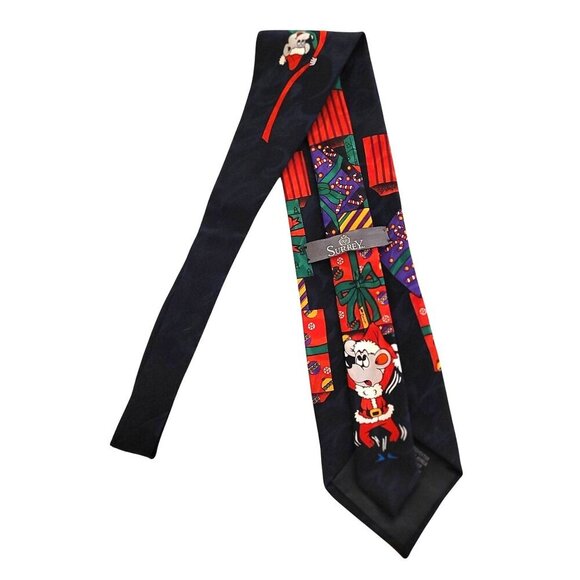 Christmas Tie Mice Wrapping Presents 60" Red Black Green Novelty by Surrey - Picture 3 of 6